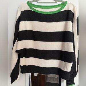 Maeve Anthropologie Black and White Knit Sweater Size M